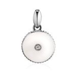 White Enamel Round Pendant With Diamond The Heritage, image 