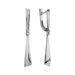 Fabulous Silver Crystal Dangle Earrings, image 