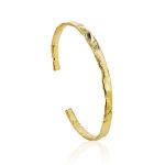 Trendy Textured Gold Plated Silver Ring The Liquid, Ring Size: Adjustable, image , picture 8