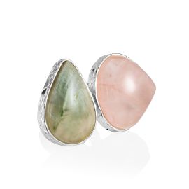 Bold Two Tone Mix Stone Ring The Bella Terra, Ring Size: Adjustable, image 