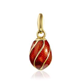 Tiny Gilded Egg Pendant With Red Enamel The Romanov, image 