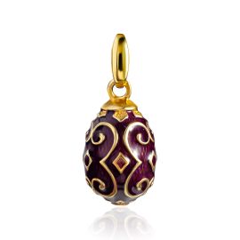 Classy Deep Purple Enamel Egg Pendant The Romanov, image 