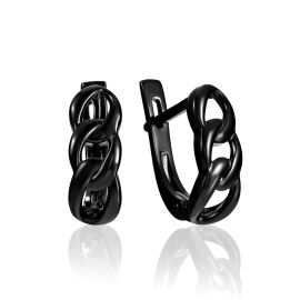 Blackened Chain Earrings The ICONIC black edition, image 