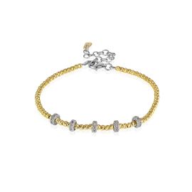 Ultra Feminine Gilded Beaded Bracelet With Crystals The Sparkling, image 