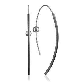 Designer Blackened Threader Earrings The Silk, image 