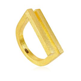 Bold Geometric Matte Gilded Ring The Silk, Ring Size: 8.5 / 18.5, image 