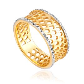 Cut Out Design Bicolor Band Ring, Ring Size: 6.5 / 17, image 