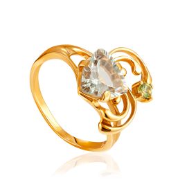 Ring With Amethyst And Chrysolite, Ring Size: 8 / 18, image 