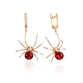 Amber Spider Earrings, image 