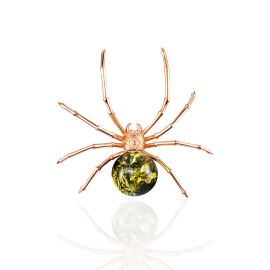 Designer Green Amber Spider Pendant, image 
