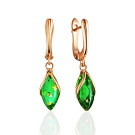 Exquisite Green Amber Earrings, image 