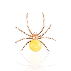 Trendy Honey Amber Spider Pendant, image 