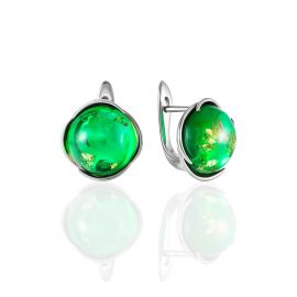 Luminous Green Amber Earrings, image 