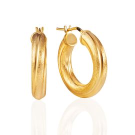 Chunky Matt Hoop Earrings, image 