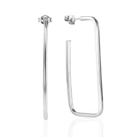Open Rectangular Earrings, image 