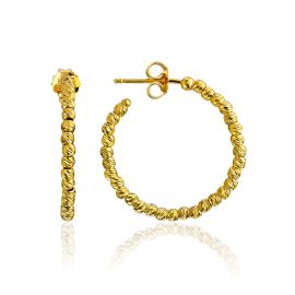 Stylish Hoop Earrings With Faceted Beads, image 