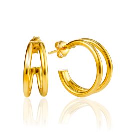 Chic Double Hoop Earrings With Gilding, image 