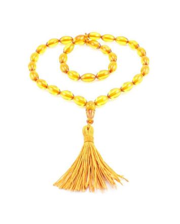 Islamic Cognac Amber Prayer Beads, image 