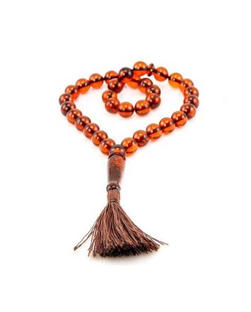 Muslim 33 Cognac Amber Prayer Beads, image 