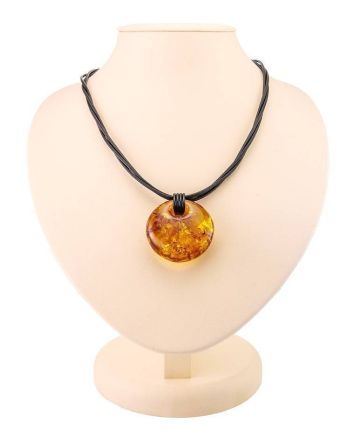 Cognac Amber Pendant Necklace, image 