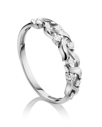 Ultra Chic Silver Crystal Ring, Ring Size: 6 / 16.5, image 