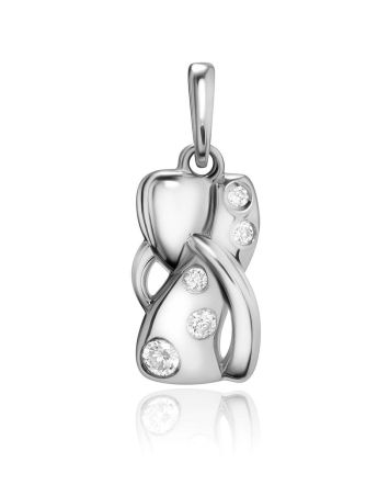 Crystal Encrusted Silver Pendant, image 