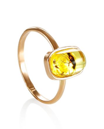 Laconic Amber Ring With Inclusions The Clio, Ring Size: 8 / 18, image 