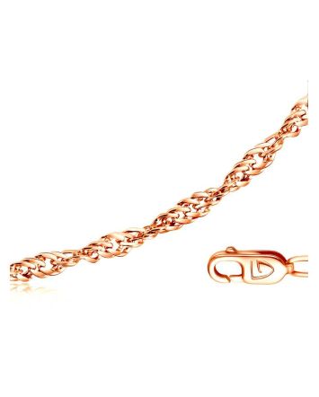 Gold Plated Silver Singapore Rope Chain 40 cm, Length: 45, image 