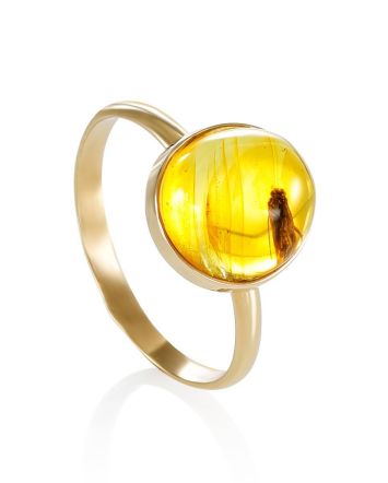 Baltic Amber Ring With Fly Inclusion The Clio, Ring Size: 6 / 16.5, image 