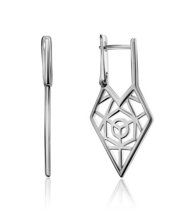 Geometric Laced Silver Earrings The Sacral, image 