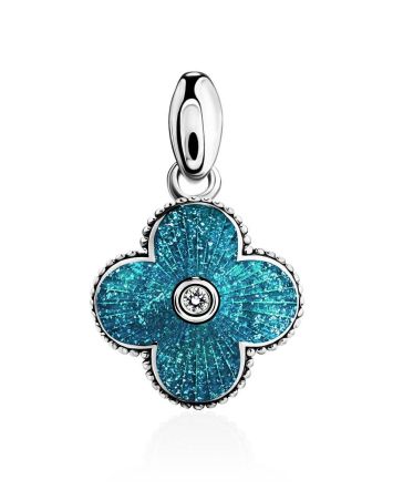 Shimmering Blue Enamel Pendant With Crystal The Heritage, image 