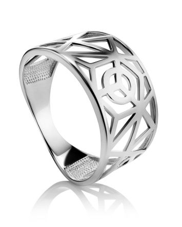 Laced Silver Band Ring The Sacral, Ring Size: 8.5 / 18.5, image 