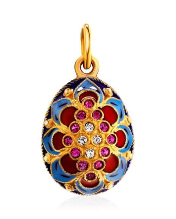 Amazing Enamel Egg Pendant With Crystals The Romanov, image 