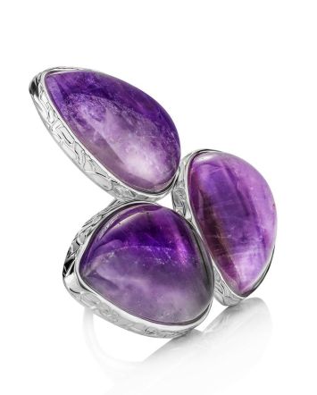 Purple Multi Stone Cluster Cocktail Ring The Bella Terra, Ring Size: 9 / 19, image 