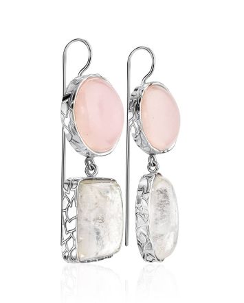 Statement Blush Pink Multi Stone Drop Earrings The Bella Terra, image 