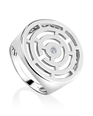 Silver Labyrinth Ring The Enigma, Ring Size: 7 / 17.5, image 