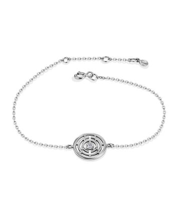 Sterling Silver Bracelet With Crystal The Enigma Collection, Length: 19, image 