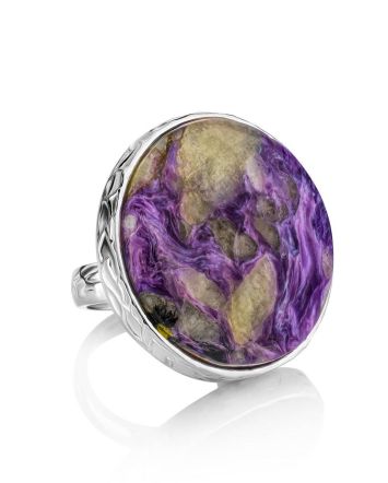 Statement Two Tone Purple Cocktail Ring The Bella Terra, Ring Size: 8 / 18, image 