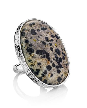 Stunning Speckled Stone Cocktail Ring The Bella Terra, Ring Size: 8 / 18, image 
