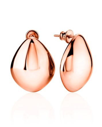Statement Rose Gold Plated Silver TearDrop Earrings The Liquid, image 