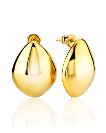 Statement 18ct Gold on Sterling Silver Teardrop Earrings The Liquid, image 