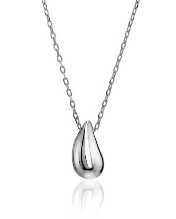 Fabulous Sterling Silver Teardrop Pendant Necklace The Liquid, image 