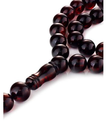 33 Cherry Amber Muslim Prayer Beads, image 