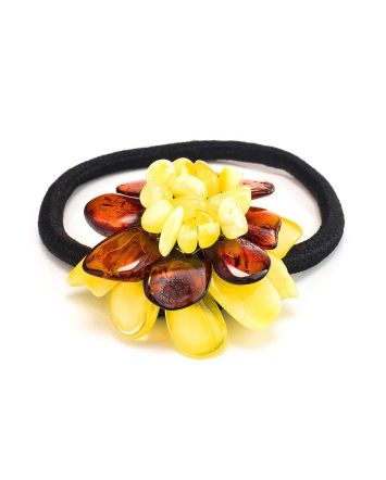 Multicolor Amber Flower Hair Tie, image 
