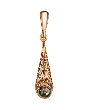 Wonderful Gold Plated Silver Amber Pendant The Roxanne, image 