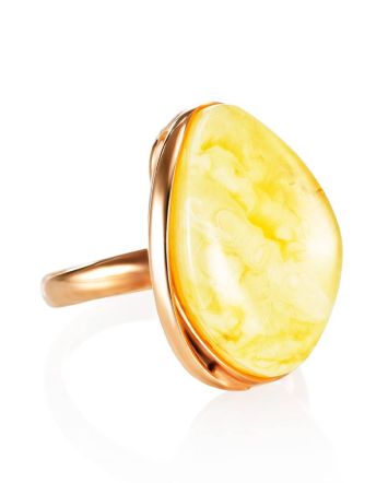 Lustrous Honey Amber Ring The Lagoon, Ring Size: 6.5 / 17, image 