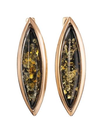 Luminous Green Amber Earrings The Grace, image 
