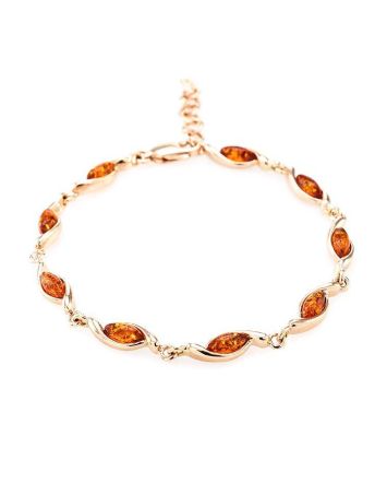 Gold Plated Silver Link Bracelet With Amber The Liana, image 