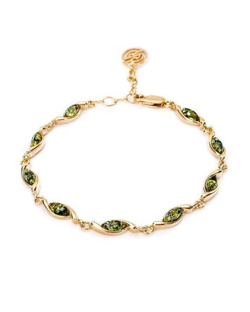 Gold Plated Silver Link Bracelet With Amber The Liana, image 