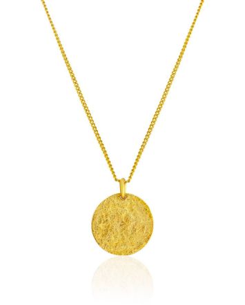 Gilded Silver Necklace With Round Pendant The Liquid, image 